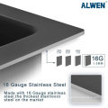Aquacubic 32 inch 16 Gauge Single Bowl Nano Surface Undermount Gunmetal Black Kitchen Sink